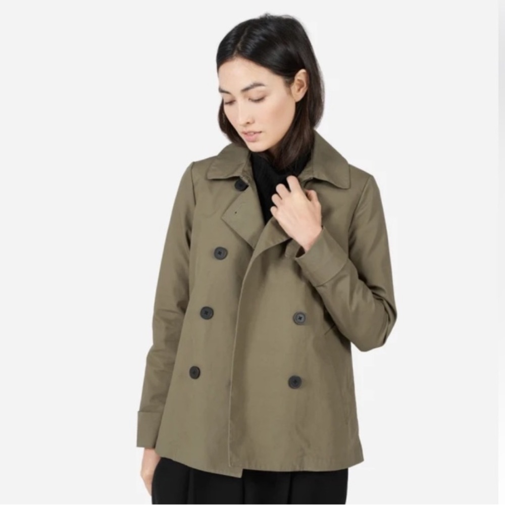 Everlane Cropped Swing Trench Coat Jacket Small